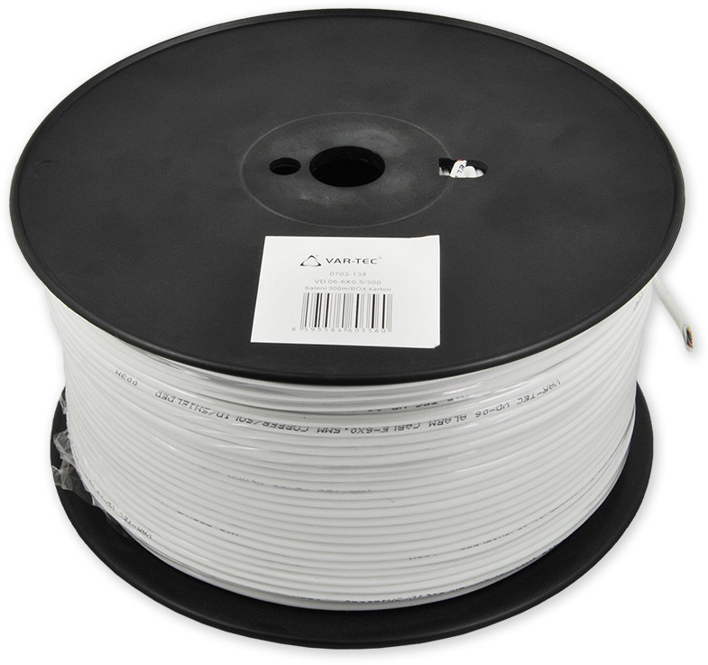 VAR-TEC Kabel VLB 24-2x1+4x0,22/300 - balení 300m/cívka