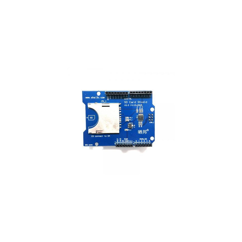SD Card Shield V2.0 - rozšiřující vývojová deska, stohovatelný modul SD štít  (D4B1)