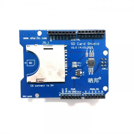 Arduino SD Card Shield V2.0 - rozšiřující vývojová deska, stohovatelný modul SD štít (D4B1)