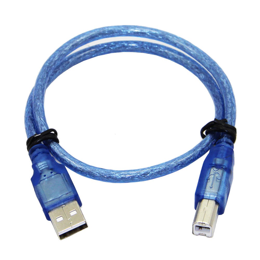 YANL USB A-B - Propojovací datový kabel USB 2.0, 50cm, modrý