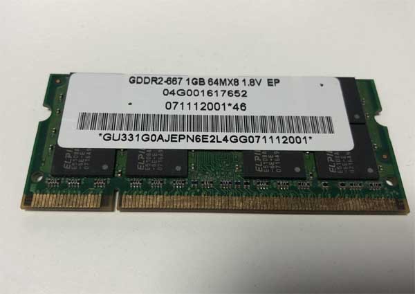 GDDR2-667 - Paměti RAM, 1GB, 64MX8 1,8V EP, použité zboží