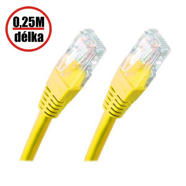 XtendLan - (NETXTE1567) - Patch kabel Cat 5e UTP 0,25m žlutý