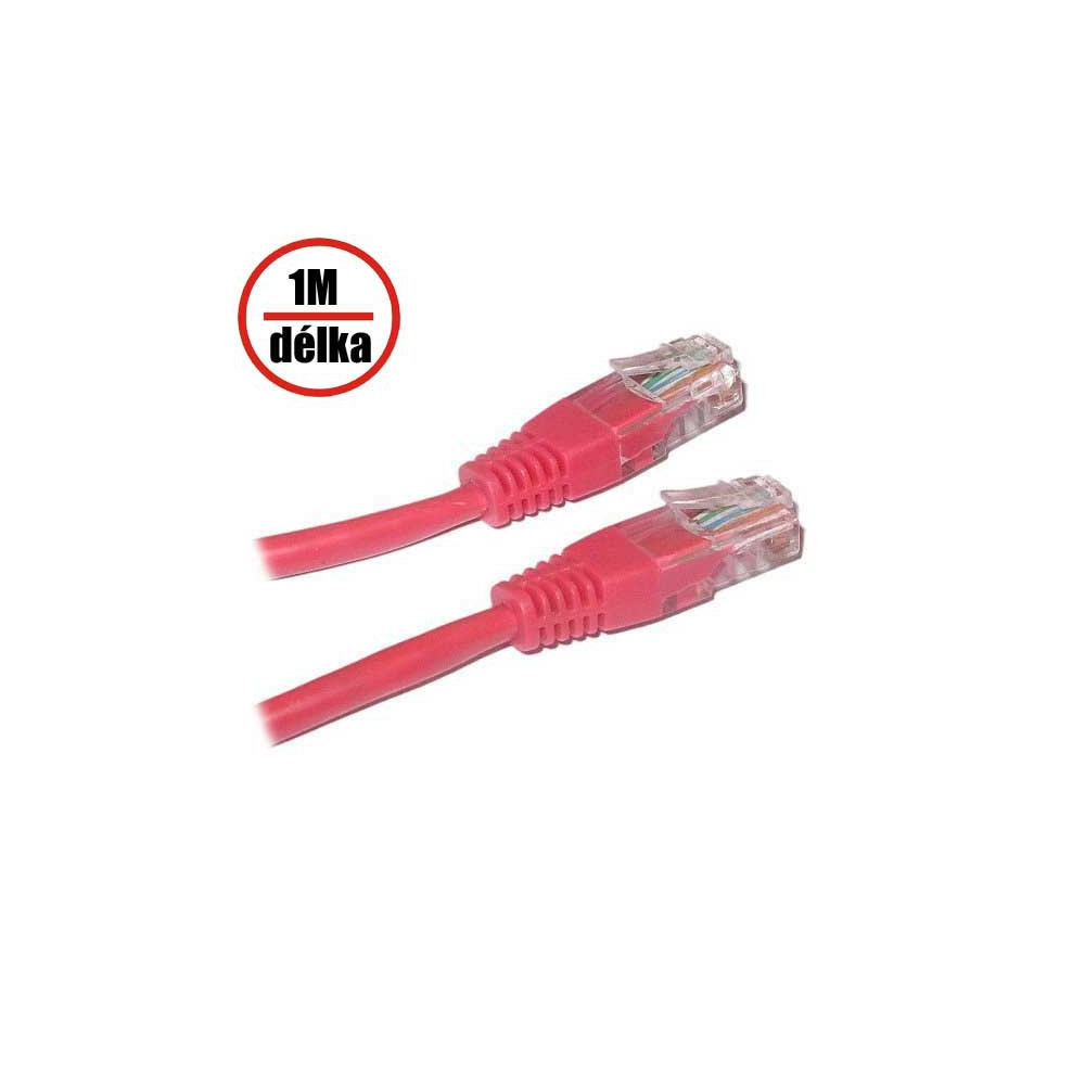 PK_5UTP010RED - Patch kabel Cat 5e UTP 1m - červený