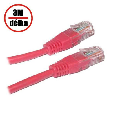 Patch kabel XtendLan Cat 5e UTP 3m červený-PK_5UTP030red