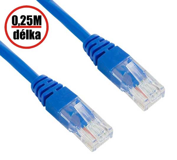 XtendLan - (NETXTE1662) - Patch kabel Cat 5e UTP 0,25m modrý