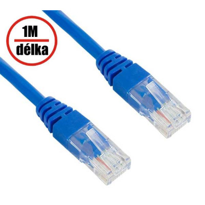 PK_5UTP010BLUE - Patch kabel Cat 5e UTP 1m - modrý
