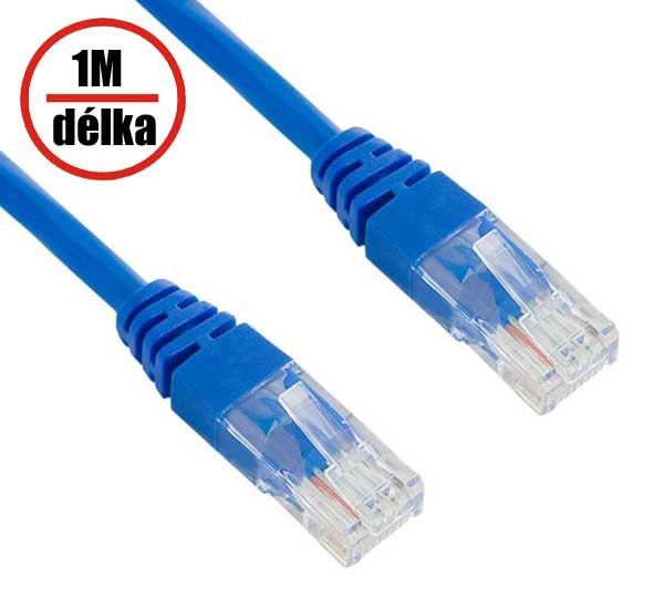 XtendLan - (NETXTE1182) - Patch kabel Cat 5e UTP 1m modrý