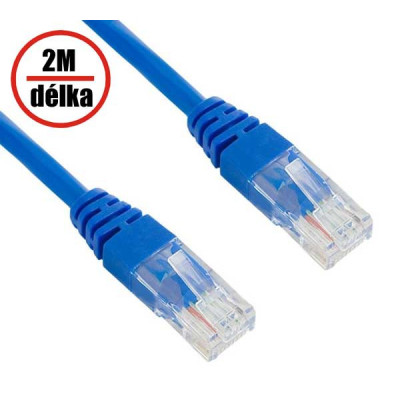 XtendLan Patch kabel Cat 5e UTP 2m modrý