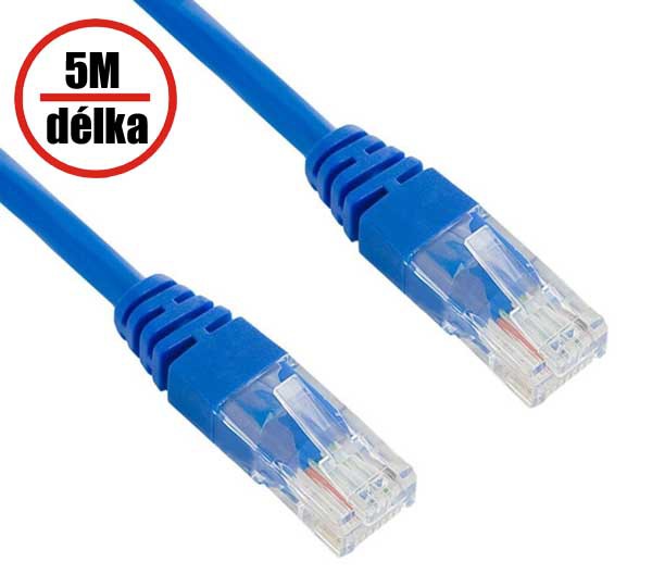 XtendLan Patch kabel Cat 5e UTP 5m modrý