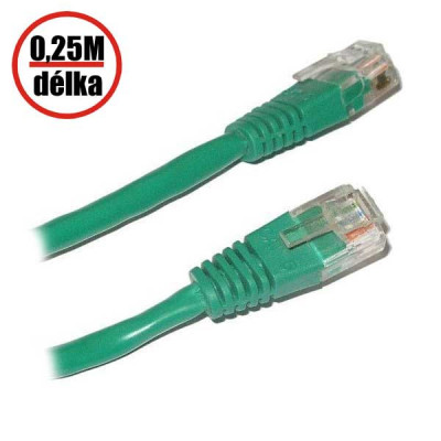XtendLan - (NETXTE1620) - Patch kabel Cat 5e UTP 0,25m zelený