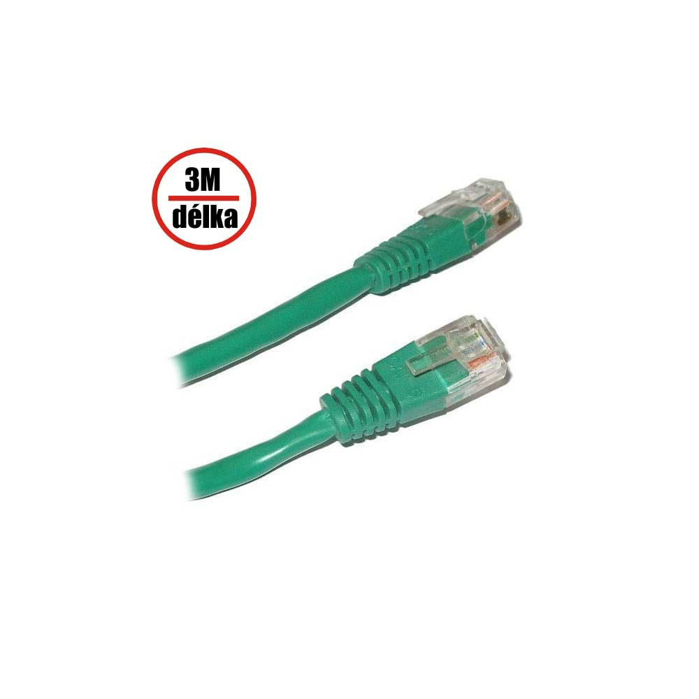 XtendLan (NETXTE3345) - Patch kabel Cat 5e UTP 3m zelený