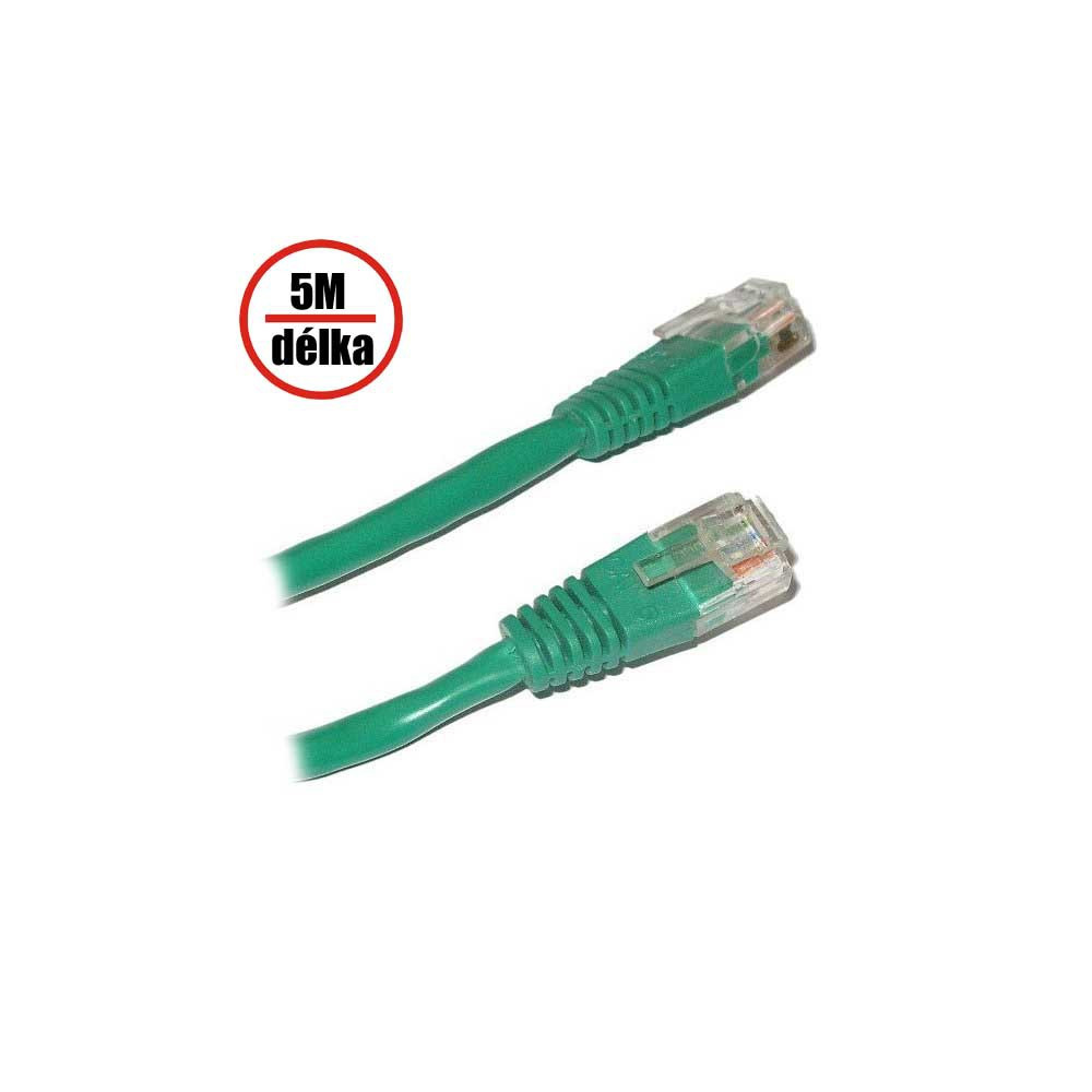 XtendLan (NETXTE2392) - Patch kabel Cat 5e UTP 5m zelený