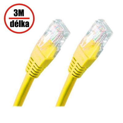 XtendLan (NETXTE3383) - Patch kabel Cat 5e UTP 3m žlutý