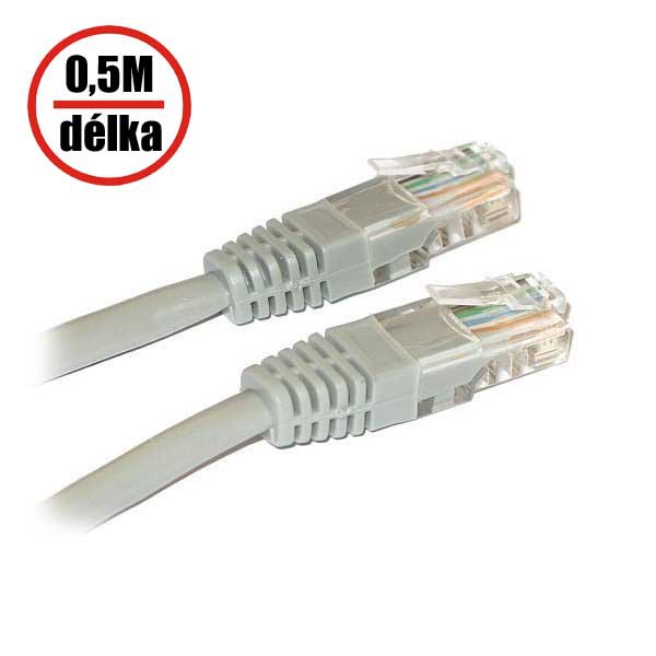 XtendLan - (NETXTE1117) - Patch kabel Cat 5e UTP 0,5m šedý