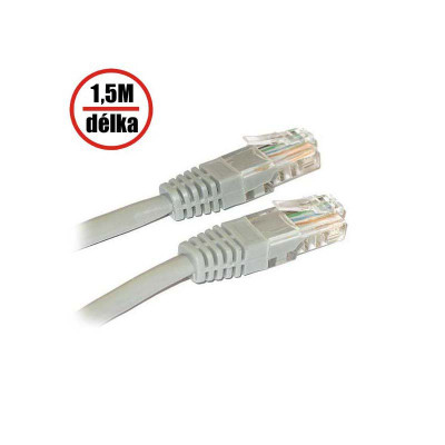 XtendLan (NETXTE1117) - Patch kabel Cat 5e UTP 0,5m šedý