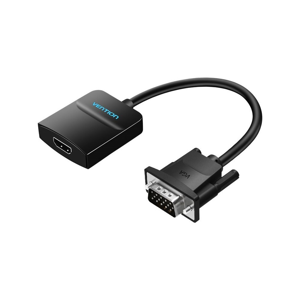 Vention VGA to HDMI Converter with Female Micro USB and Audio Port 0.15m Black - redukce