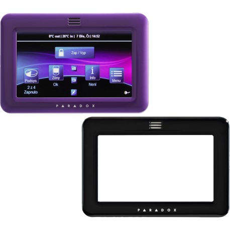 PARADOX TM50 - fialová barevná grafická dotyková klávesnice + černý rámeček