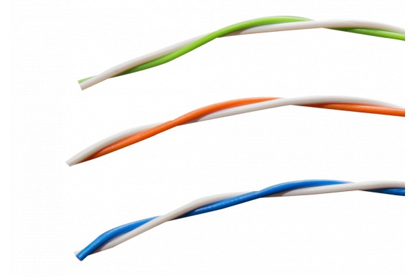 LOXONE 200301 Dvoužilový kroucený kabel oranžová/bílá (100m)