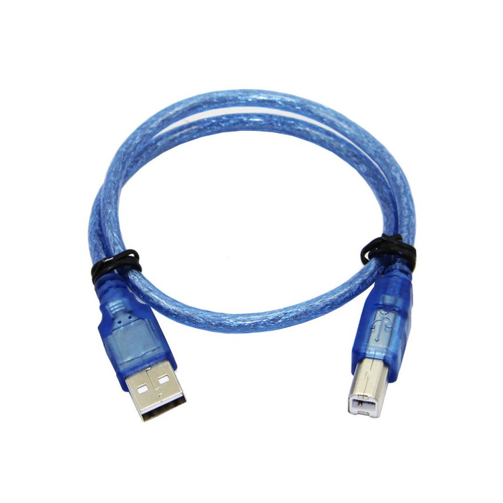 YANL USB A-B - Propojovací datový kabel USB 2.0, 30 cm, modrý