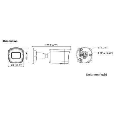 Hikvision DS-2CD1043G2-I - (2.8mm)(BLACK) 4 Mpix, IP bullet, IR 30m, WDR