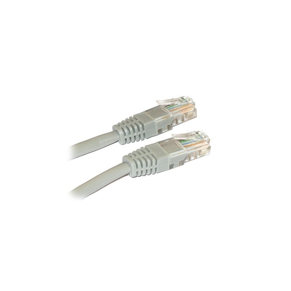 XtendLan UTP Cat 5e 1 m šedý  Patch kabel kategorie Cat 5e se dvěma konektory RJ-45, pro propojování síťových zařízení. 1 metr