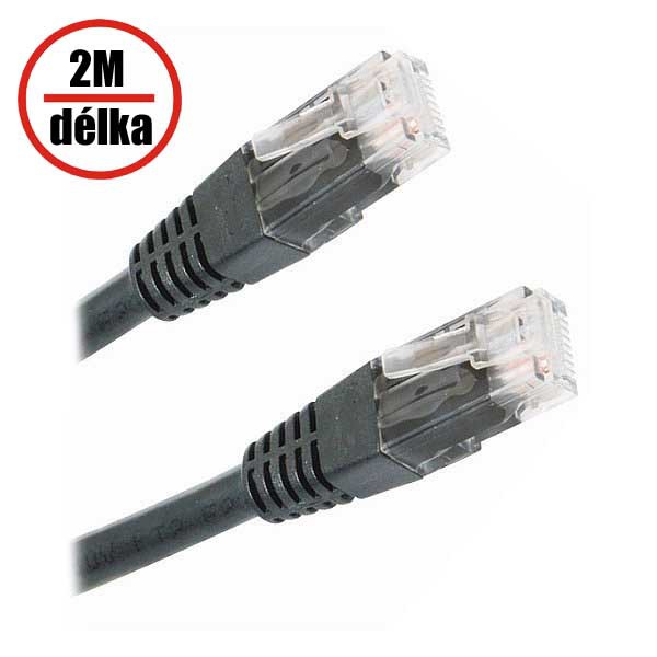 XtendLan - (NETXTE1078) - Patch kabel Cat 5e UTP 2m černý