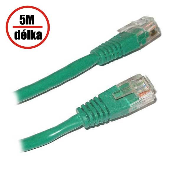 XtendLan Patch kabel Cat 5e UTP 5m zelený