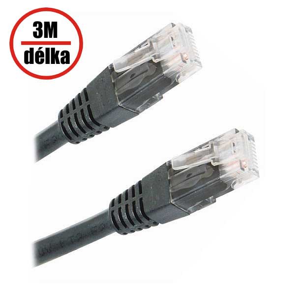 XtendLan - (NETXTE3333) - Patch kabel Cat 5e UTP 3m černý